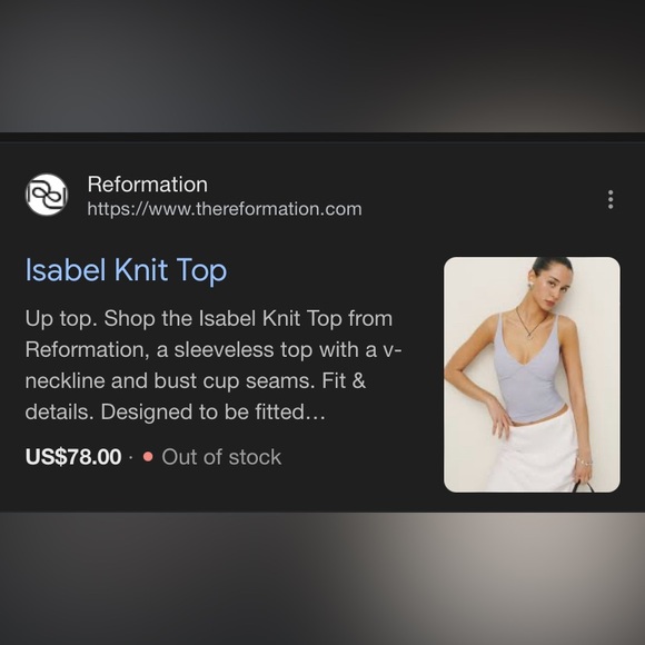 Reformation Isabel Ribbed Knit Top – Lavender Mist – Size L - Picture 10 of 10